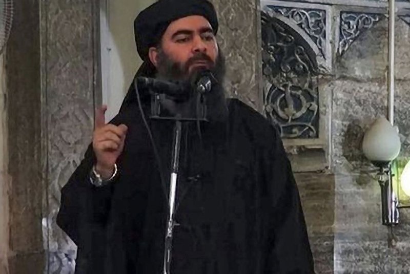 Abu Bakr al-Baghdadi, the Islamic State leader, reportedly was killed in a raid by U.S. forces. Screenshot from Islamic State video/EPA