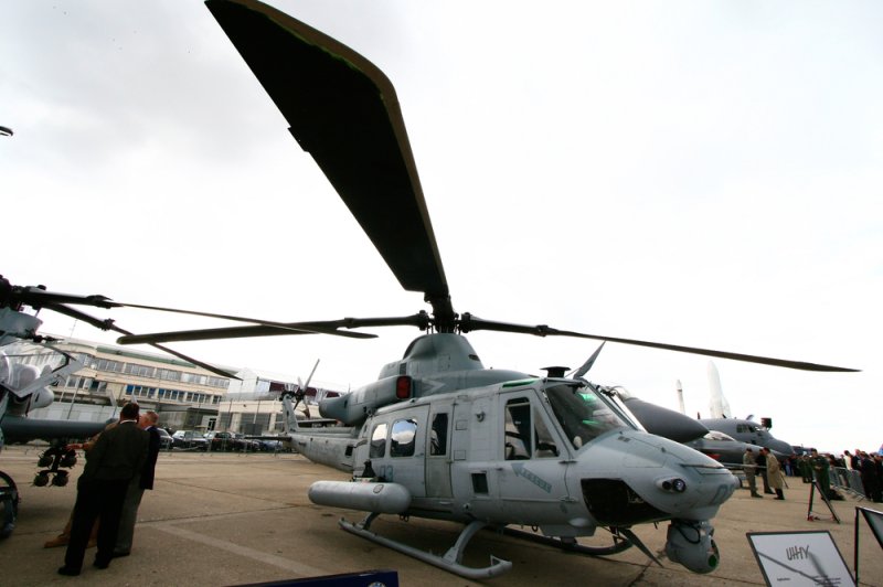 A U.S. military UH-1Y Huey on display at the 49th Paris Air Show on June 23, 2011 in Paris, France. On May 12, 2015, U.S. military officials said a Marine UH-1Y Huey carrying up to eight individuals went missing during disaster relief operations in Nepal. Shutterstock