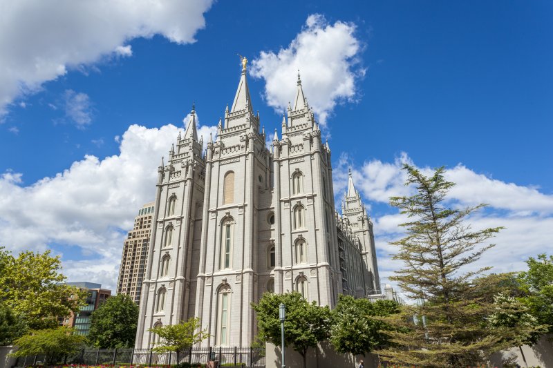 The Church of Jesus Christ of Latter-day Saints' Temple is shown here in Salt Lake City, Utah. File Photo by UPI/Shutterstock/Sopotnicki