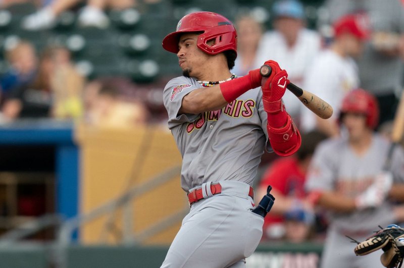 St. Louis Cardinals prospect Masyn Winn hit .288 with 18 home runs and 17 stolen bases through 105 games this season for the Memphis Redbirds. Photo by Minda Haas Kuhlmann/Wikimedia Commons