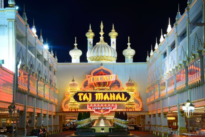 About 1,000 workers walked off the job at the Trump Taj Mahal Casino Resort in Atlantic City, N.J., on Friday. Their union said members have not gotten raises in 10 years and have seen their health insurance eliminated. Photo by Sean Pavone/Shutterstock
