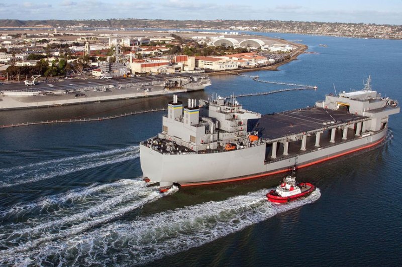 The USNS Hershel "Woody" Williams, which is homeported in Souda Bay, Greece, swapped its crew during a stop at Naval Base Rota in Spain. Photo courtesy of U.S. Navy