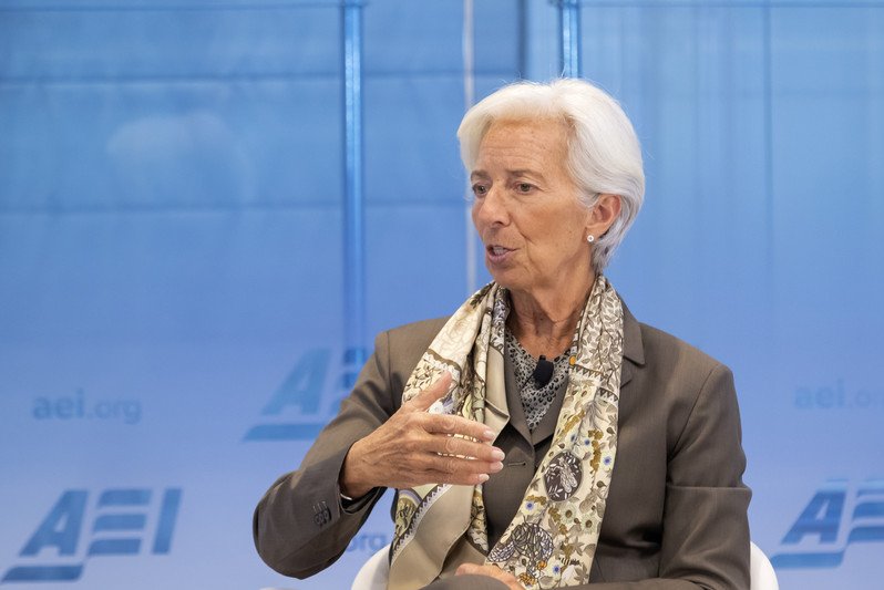 European Central Bank President Christine Lagarde said Thursday the bank is raising three key interest rates in a continuing battle against inflation. Photo by Erik S. Lesser/EPA-EFE