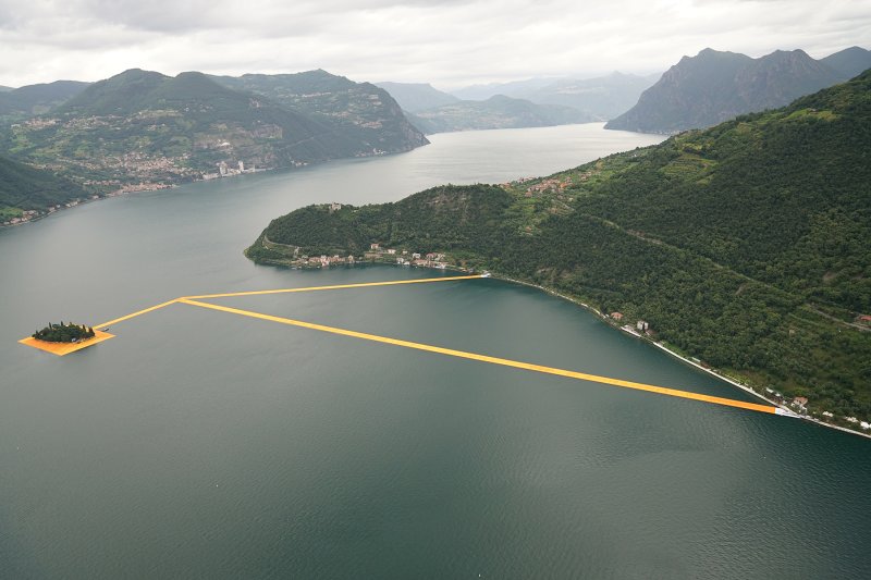 Christo's latest project a 2-mile fabric walkway on Italian lake