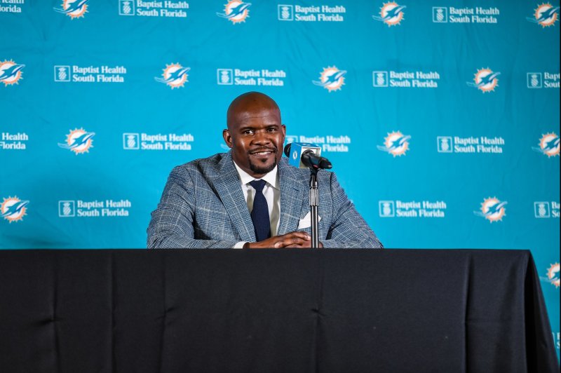 Brian Flores sued the NFL and all 32 teams, including the Miami Dolphins who fired him last month, alleging racial discrimination against Black coaches in the league's hiring process. File&nbsp;Photo courtesy of the Miami Dolphins