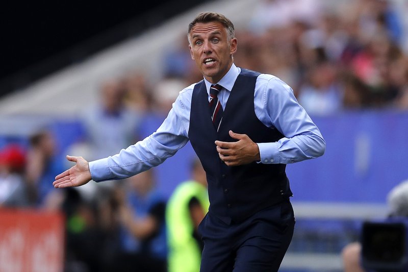 Phil Neville on Monday stepped down from his role as coach of the England women's national team in order to take the same job for Major League Soccer club Inter Miami.&nbsp; Photo by Sebastien Nogier/EPA-EFE