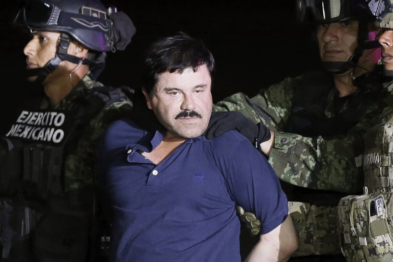 Mexican drug lord Joaquin "El Chapo" Guzmán, pictured here in January 2016, was extradited to the United States on Jan 19. On Tuesday, Ted Cruz has introduced the "El Chapo Act," a bill that would use the estimated $14 billion in assets owned Guzmán to build a border wall and enforce border security. File Photo by Jose Mendez/EPA