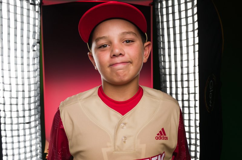 Easton Oliverson, in uniform for the Mountain Region Little League team from Snow Canyon, Utah, had successful surgery Friday to repair his skullcap. Photo courtesy of Little League International