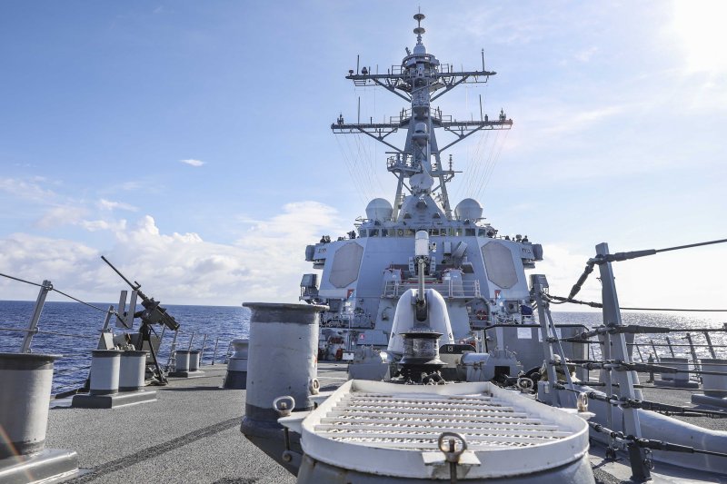 The USS Benfold is seen in the South China Sea during routine maritime operations. The destroyer sailed close to the Paracel Islands on Wednesday, where China claims ownership. File Photo by by Mass Communication Specialist 1st Class Deanna C. Gonzales/U.S. Navy/UPI