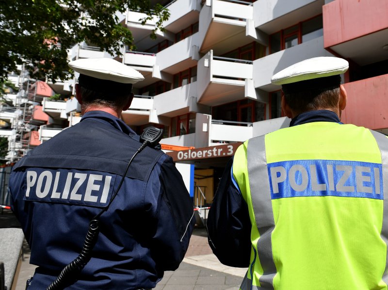 Police raided several homes in Germany on Tuesday, where they said they found weapons and Nazi symbolism belonging to the right-wing group.&nbsp;&nbsp;File Photo by Sascha Steinbach/EPA-EFE