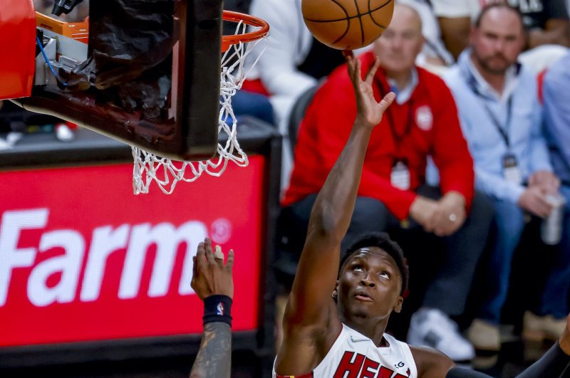 Veteran guard Victor Oladipo (pictured) and the Miami Heat beat the Atlanta Hawks in Game 5 of their playoff series despite playing without stars Jimmy Butler and Kyle Lowry. Photo by Erik S. Lesser/EPA-EFE