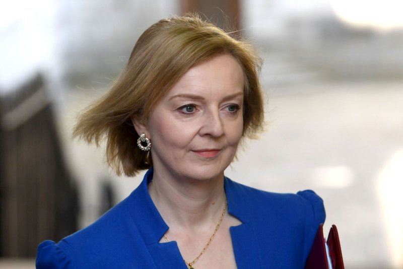 British Foreign Secretary Liz Truss said the Northern Ireland Protocol Bill is necessary to "protect the supremacy" of British courts and to protect the country's "territorial integrity." File Photo by Neil Hall/EPA-EFE