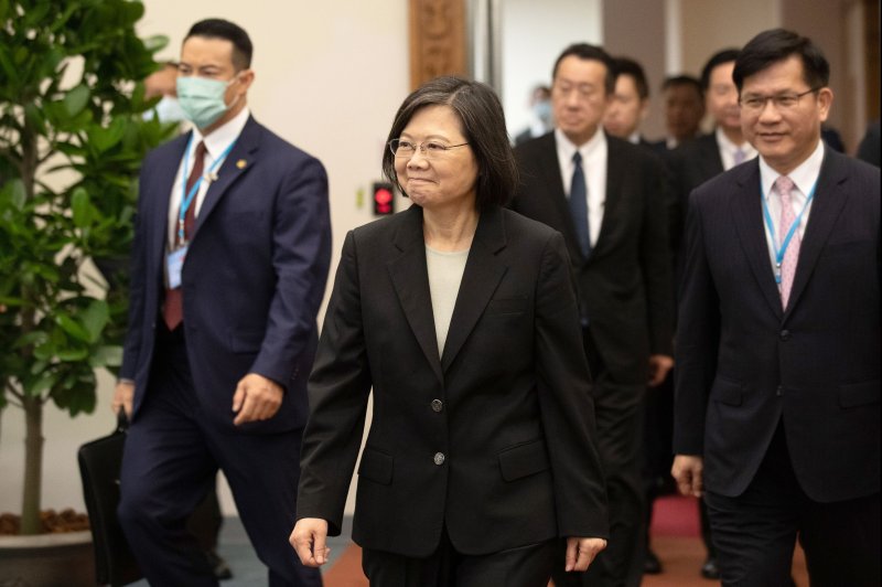 Taiwanese President Tsai Ing-wen departed for a 10-day trip to the United States and Central America Wednesday amid warnings from China. File Photo by Ritchie B. Tongo/EPA-EFE