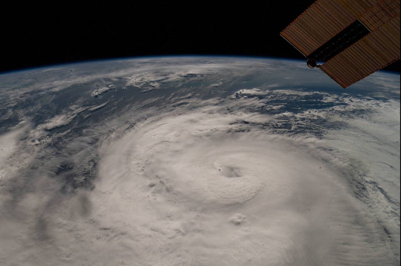 Hurricane Zeta is seen from the International Space Station on October 28, 2020, as the Category 2 storm churned in the Gulf of Mexico nearing Louisiana. File Photo by Mark Garcia/NASA