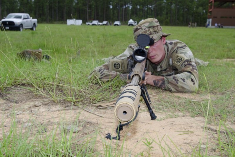 A Sniper conducts post-drop live-fire test trials of the MK-22 Precision Sniper Rifle at Range 61 at Fort Bragg, N.C. Photo by James Finney/U.S. Army