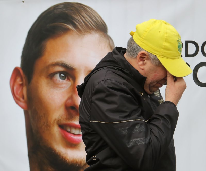 A search funded by the Sala family has discovered the wreckage of the plane Emiliano Sala was aboard when it went missing over the English Channel Jan. 21. File Photo by Eddy Lemaistre/EPA-EFE