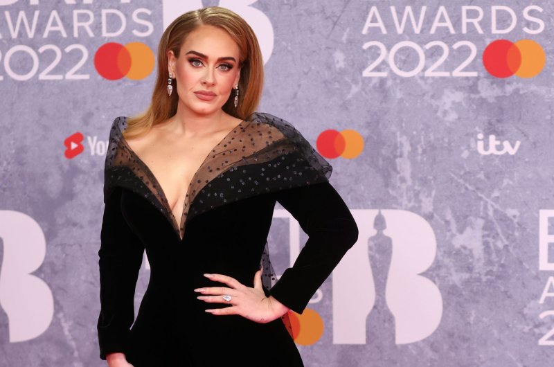Adele arrives for the 42nd Brit Awards ceremony at The O2 Arena in London in February 2022. The "Easy on Me" singer announced 32 more dates in her Las Vegas residency. File Photo by Vickie Flores/EPA-EFE