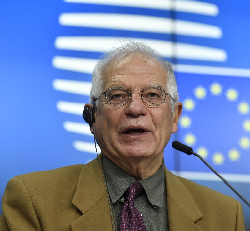 European High Representative of the Union for Foreign Affairs Josep Borrell said sweeping new sanctions on Russia would target its ability to fund its war efforts in Ukraine. File Photo by John Thys/EPA-EFE.