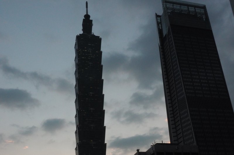 The Taipei 101 skyscraper stands dark Tuesday during a power outage in Taipei, Taiwan. The outage was triggered by a human error at the country's largest natural gas power plant. Photo by David Chang/EPA