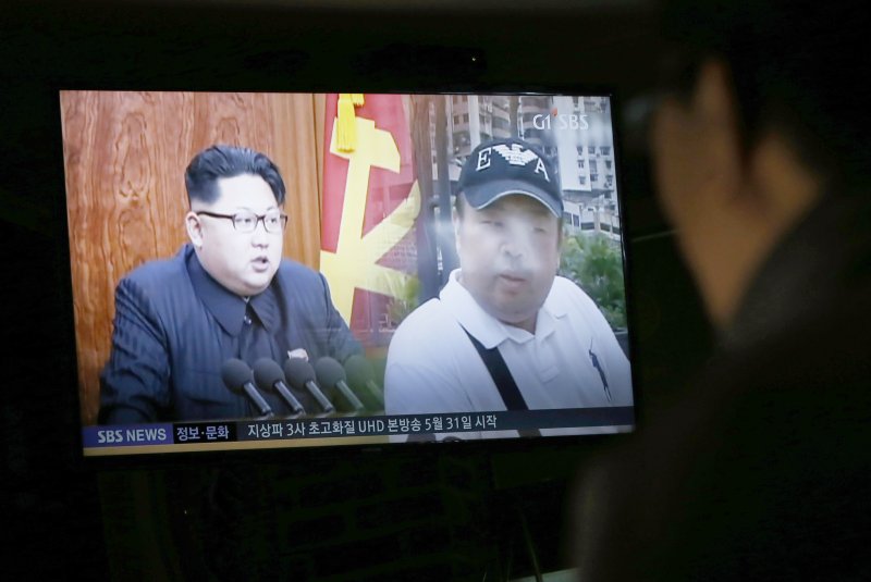 A South Korean watches TV showing breaking news about the alleged assassination of North Korean leader Kim Jong Un's half-brother at a restaurant in Pyeongchang, Gangwon-do, South Korea, on Wednesday. South Korea's government alleged the North Korean regime is involved in the poisoning death of Kim Jong Nam. Photo by Jeon Heon-Kyun/EPA