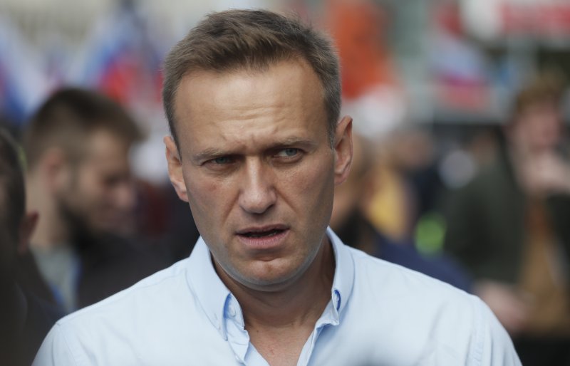 Russian activist Alexei Navalny was hospitalized due to an allergic reaction while jailed for organizing a political rally. Photo by Sergei Ilnitsky/EPA