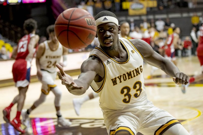 Graham Ike and Wyoming face fellow No. 12 seed Indiana for a chance to advance to the first round of the 2022 NCAA Division I men's basketball tournament. Photo by Kyle Spradley/Wyoming Athletics