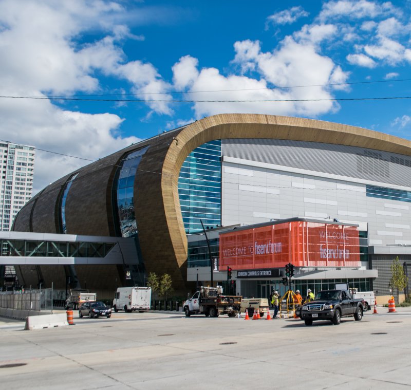 Fiserv Arena in Milwaukee, site of the 2020 Democratic National Convention. Photo by Pepsiwithcoke/Wikimedia Commons/UPI