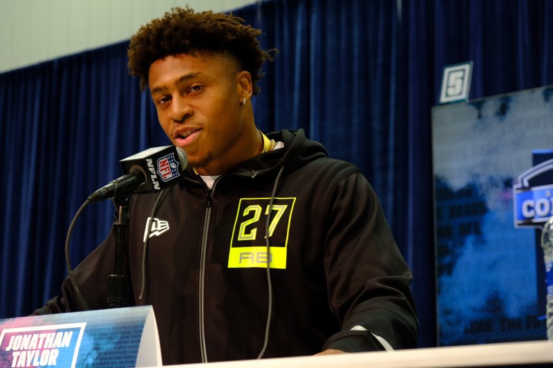 Former Wisconsin running back Jonathan Taylor is one of the top players available before the second round of the 2020 NFL Draft. File Photo by Alex Butler/UPI
