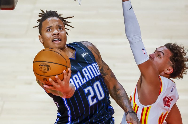 Orlando Magic guard Markelle Fultz (20), shown Dec. 11, 2020, had been out of the lineup since tearing his left ACL in January 2021. File Photo by Erik S. Lesser/EPA-EFE