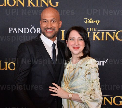 Keegan-Michael Key and Elisa Pugliese attend "The Lion King" premiere in Los Angeles